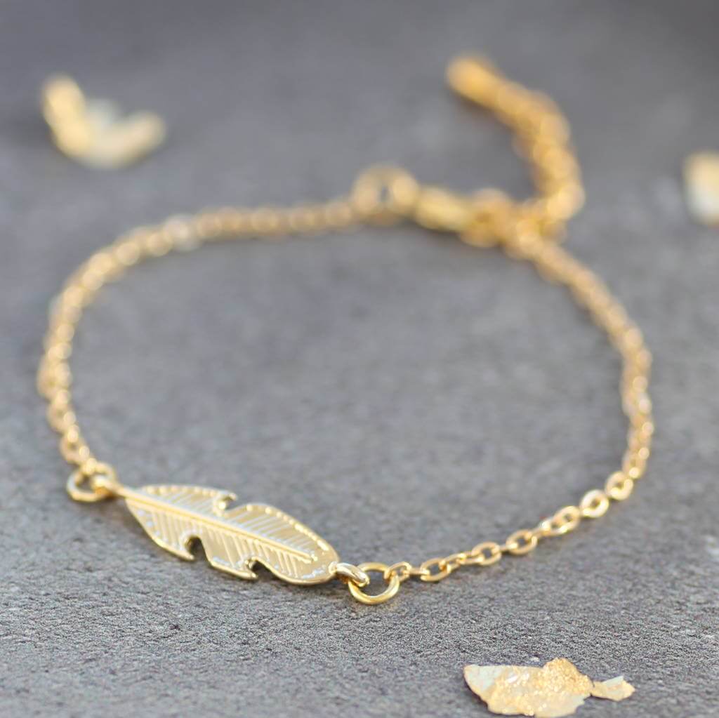 Joy by Corrine Smith Gold Feather Armband Gold Feder 2,5 cm