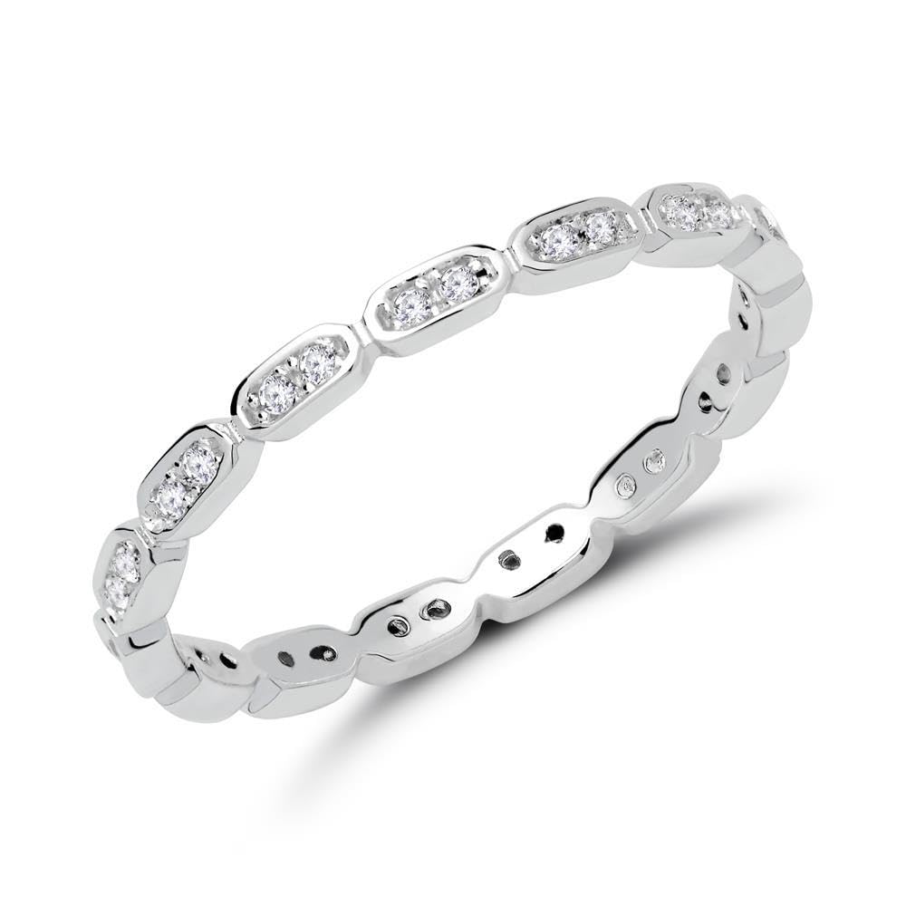 JEWLIX Ring 925er Silber rhodiniert Zirkonia 56mm