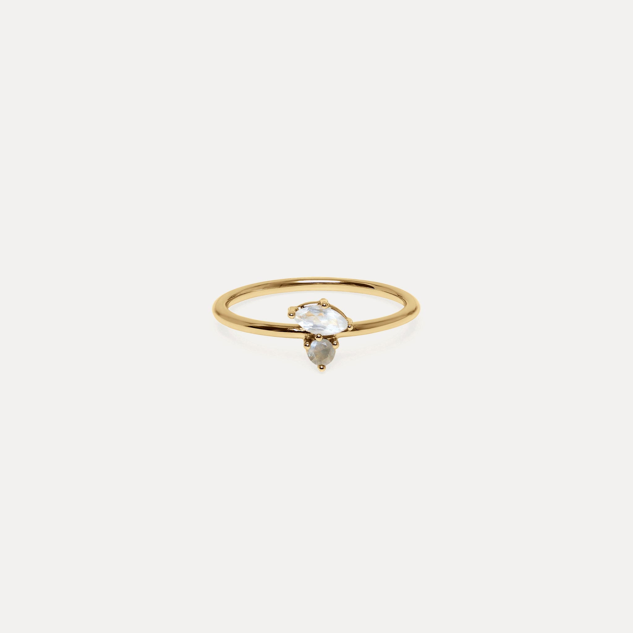 Stilnest Joy Solitär Ring Mondstein Gold Vermeil Ring