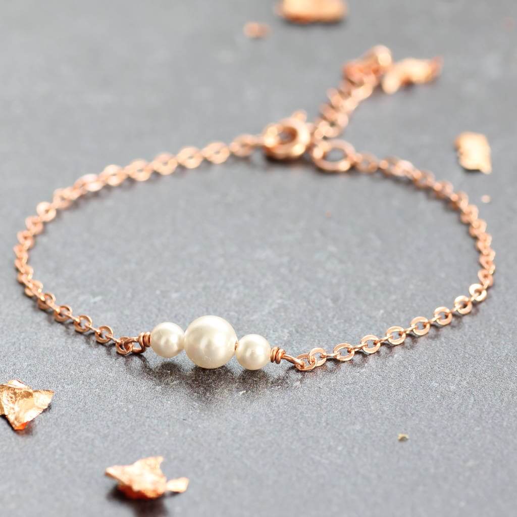 Joy by Corrine Smith Trio Perlenarmband Gold 7 Zoll