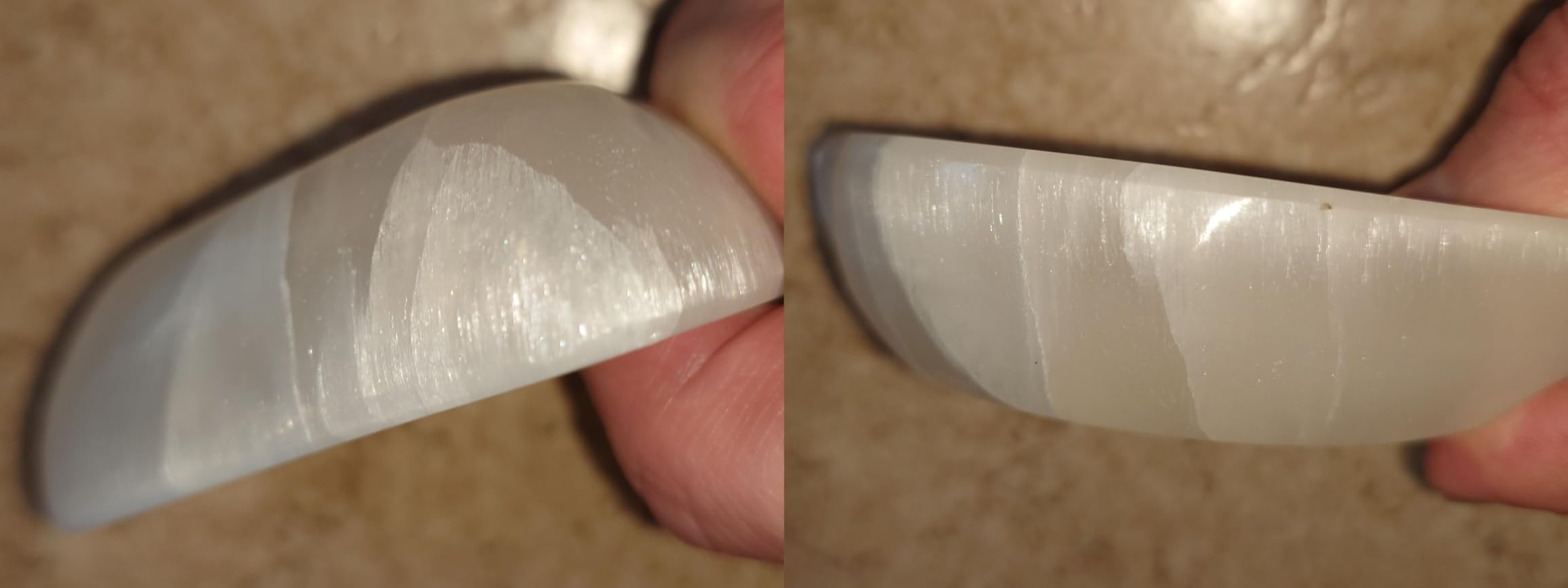 NKlaus Healing Crystals Selenit-Schale Blattform 10x7 cm