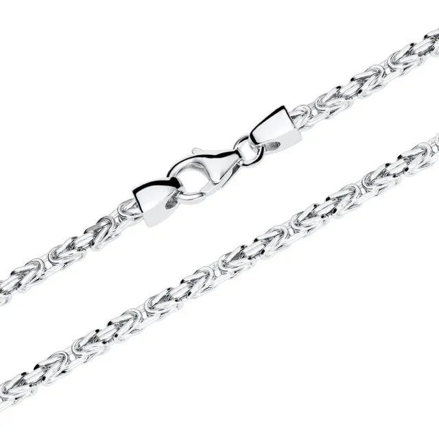 JEWLIX Königsketten Halskette Silber 60 cm 2,5 mm rhodiniert