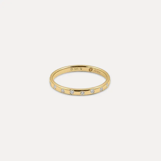 Stilnest Fair Bands Diamanten Twisted Ring 585 Gold Gr. 56