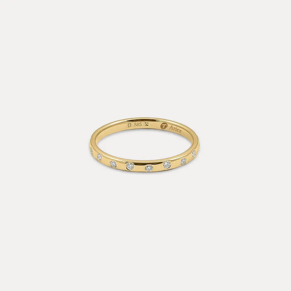 Stilnest Fair Bands Diamanten Twisted Ring 585 Gold Gr. 56