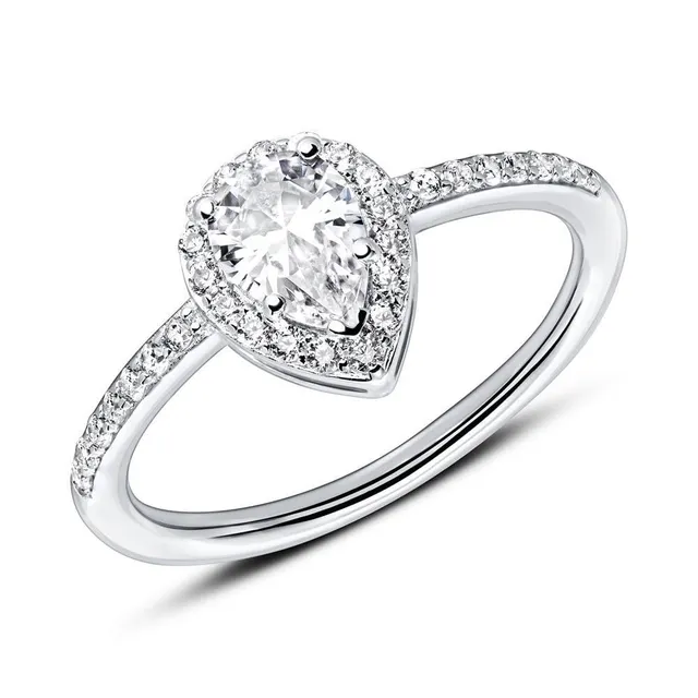 JEWLIX Verlobungsring Silber Tropfen Zirkonia Gr. 56