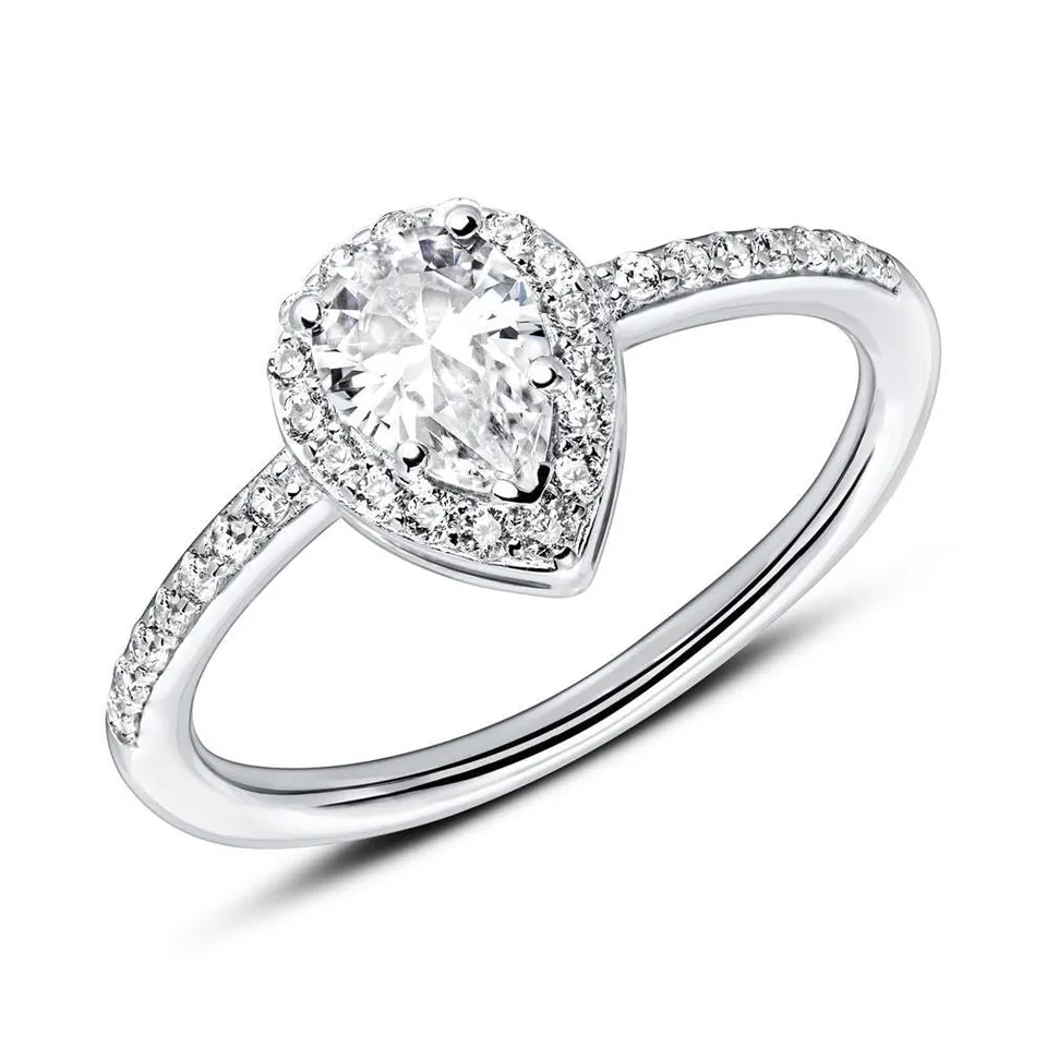 JEWLIX Verlobungsring Silber Tropfen Zirkonia Gr. 56