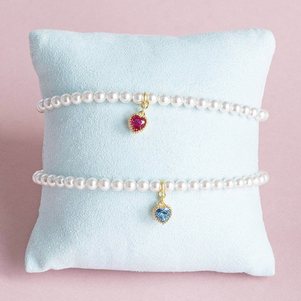Joy by Corrine Smith Perlen Armband Herz Geburtsstein Gold