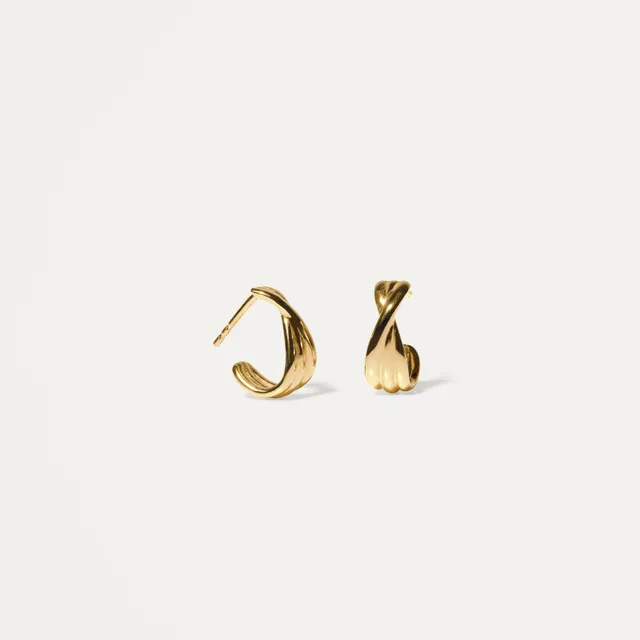 Stilnest Bonds Path Creolen Ohrringe 24k Gold Vermeil