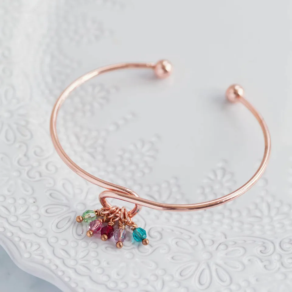 Joy by Corrine Smith Family Bangle Geburtsstein Armreif Gold