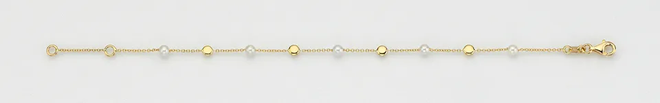 Eugen Rühle Armband Goldlinsen Zuchtperlen 3,7mm Gelbgold