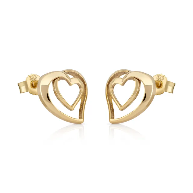 NKlaus Herz Ohrstecker 333 Gelbgold Ohrringe poliert Damen