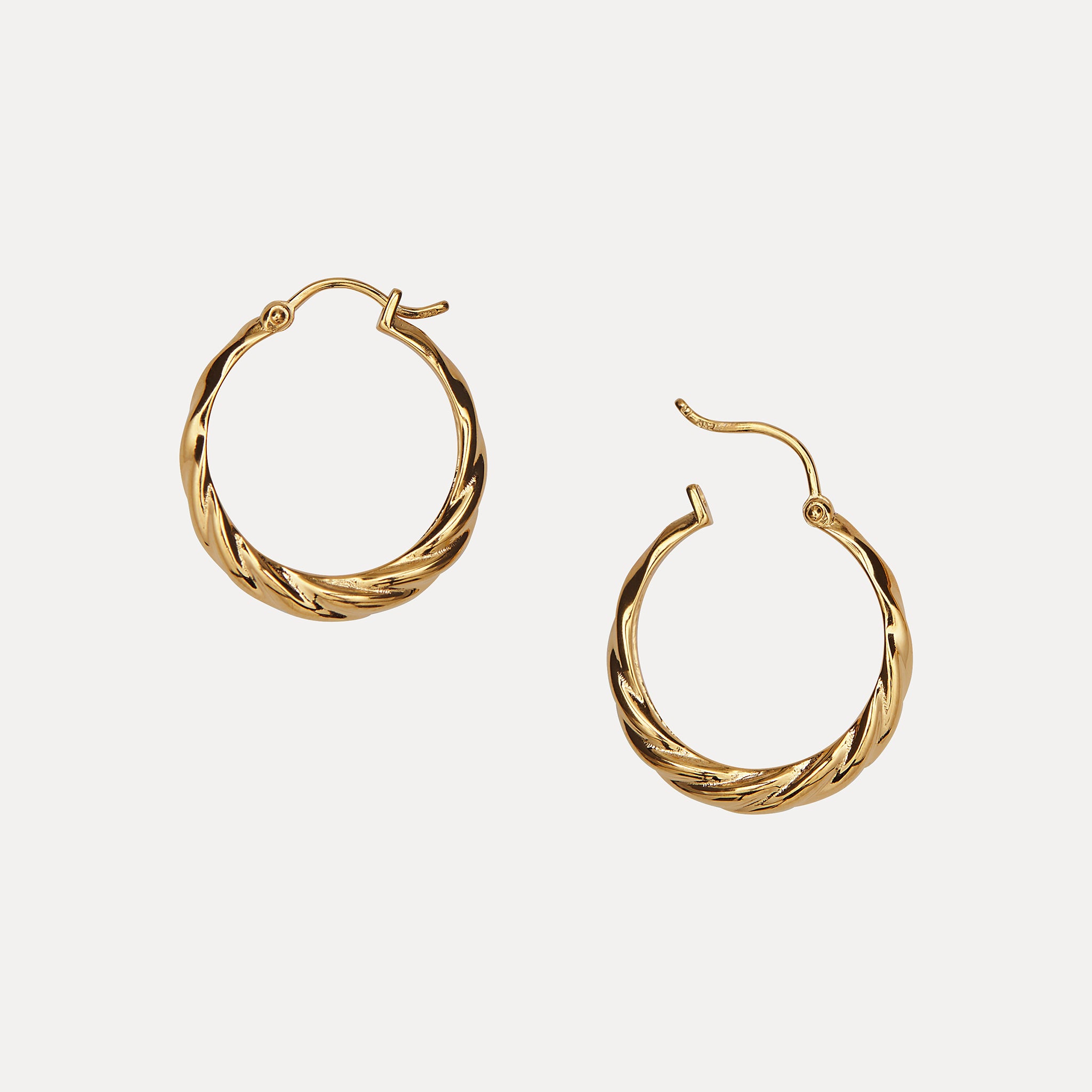 Stilnest Nest Creolen Gold Vermeil Ohrringe 19,3 mm breit