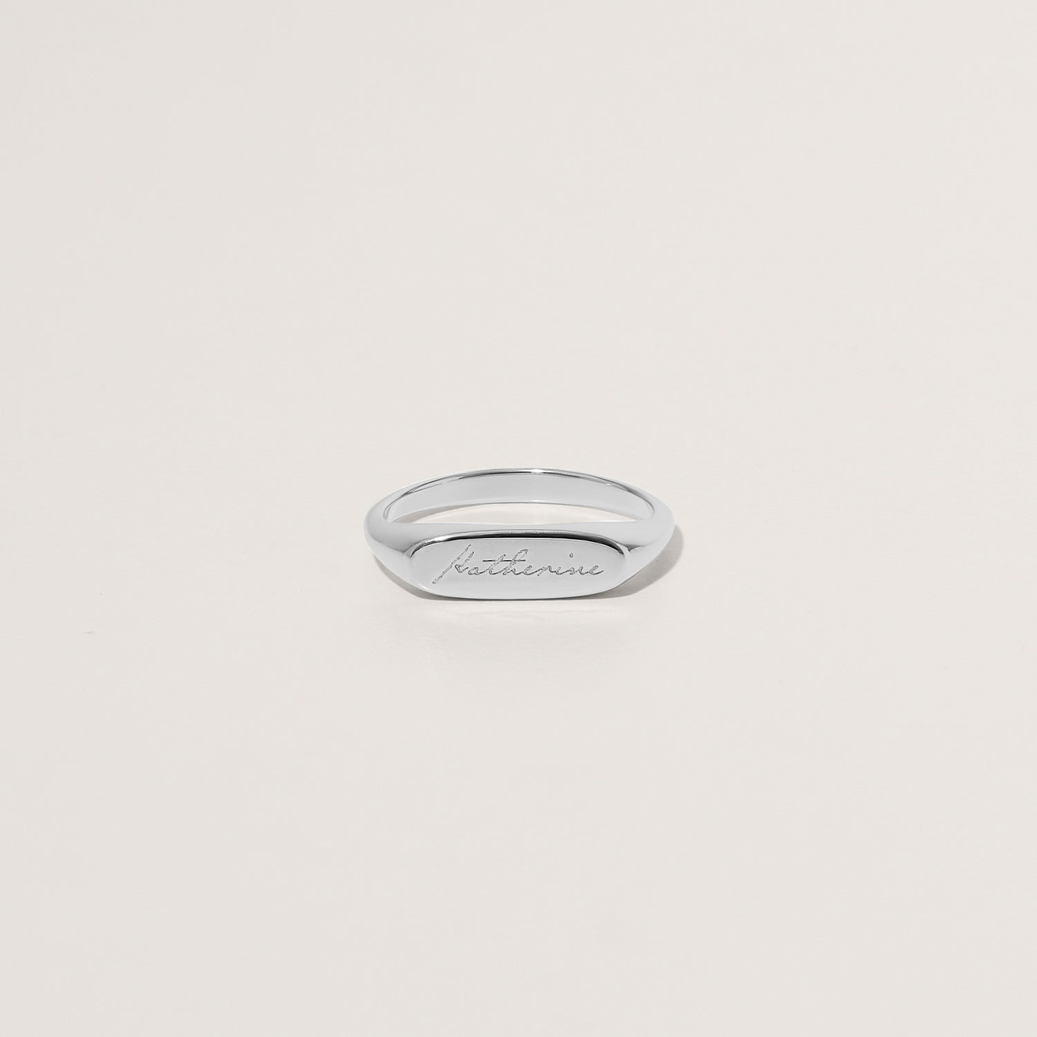 Stilnest Flat-Top Ring gravierbar Gold Vermeil Gr 54