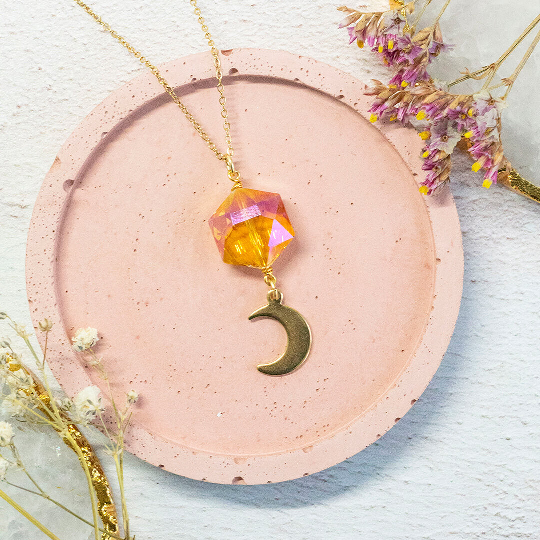 Joy by Corrine Smith Oberon Halskette Gold Orange Kristall