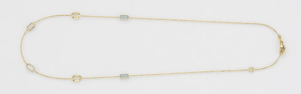 Eugen Rühle Collier Aquamarin Mondstein Halskette 585 Gold