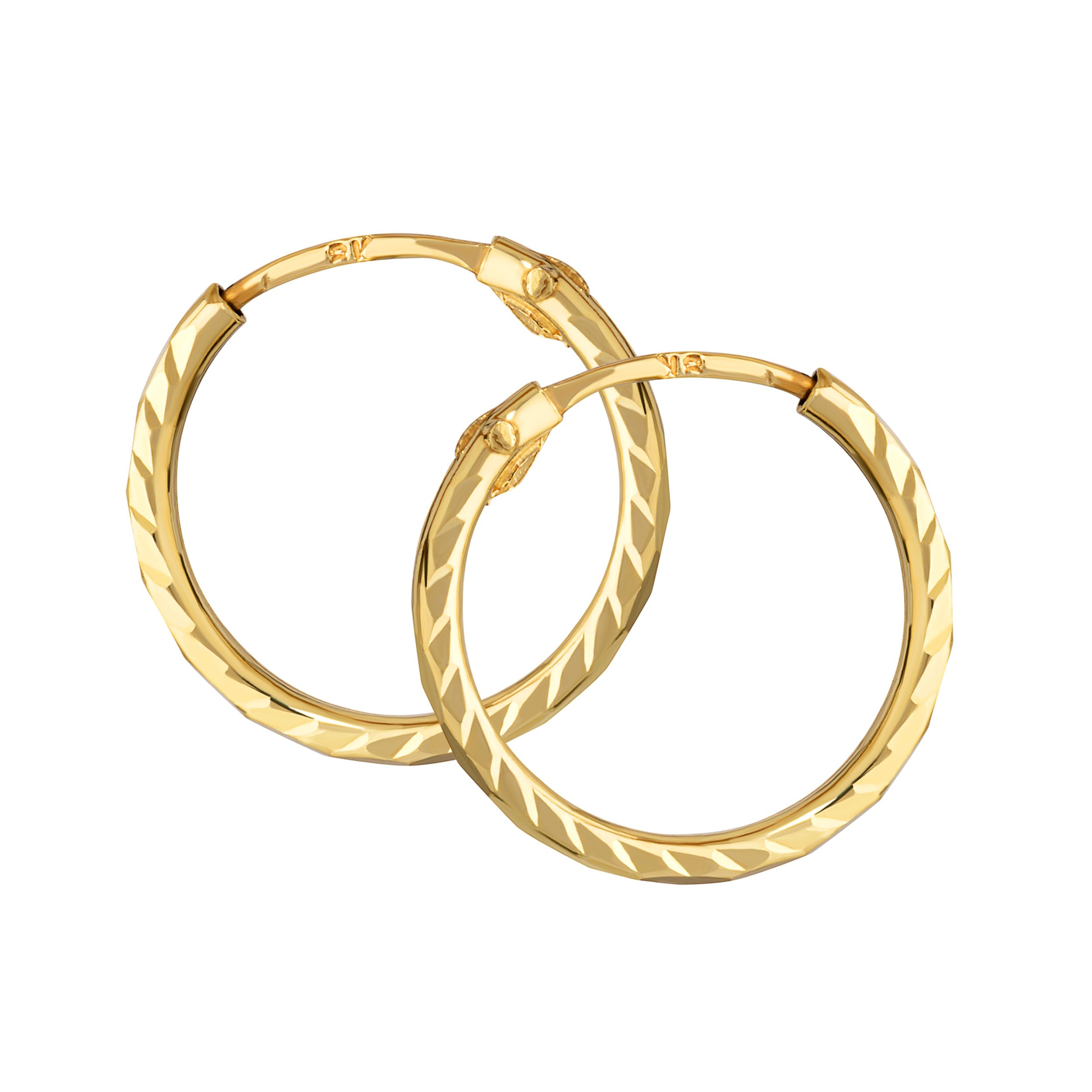 NKlaus Paar Creolen 333 Gelbgold Ohrringe 1,1 mm Gelbgold