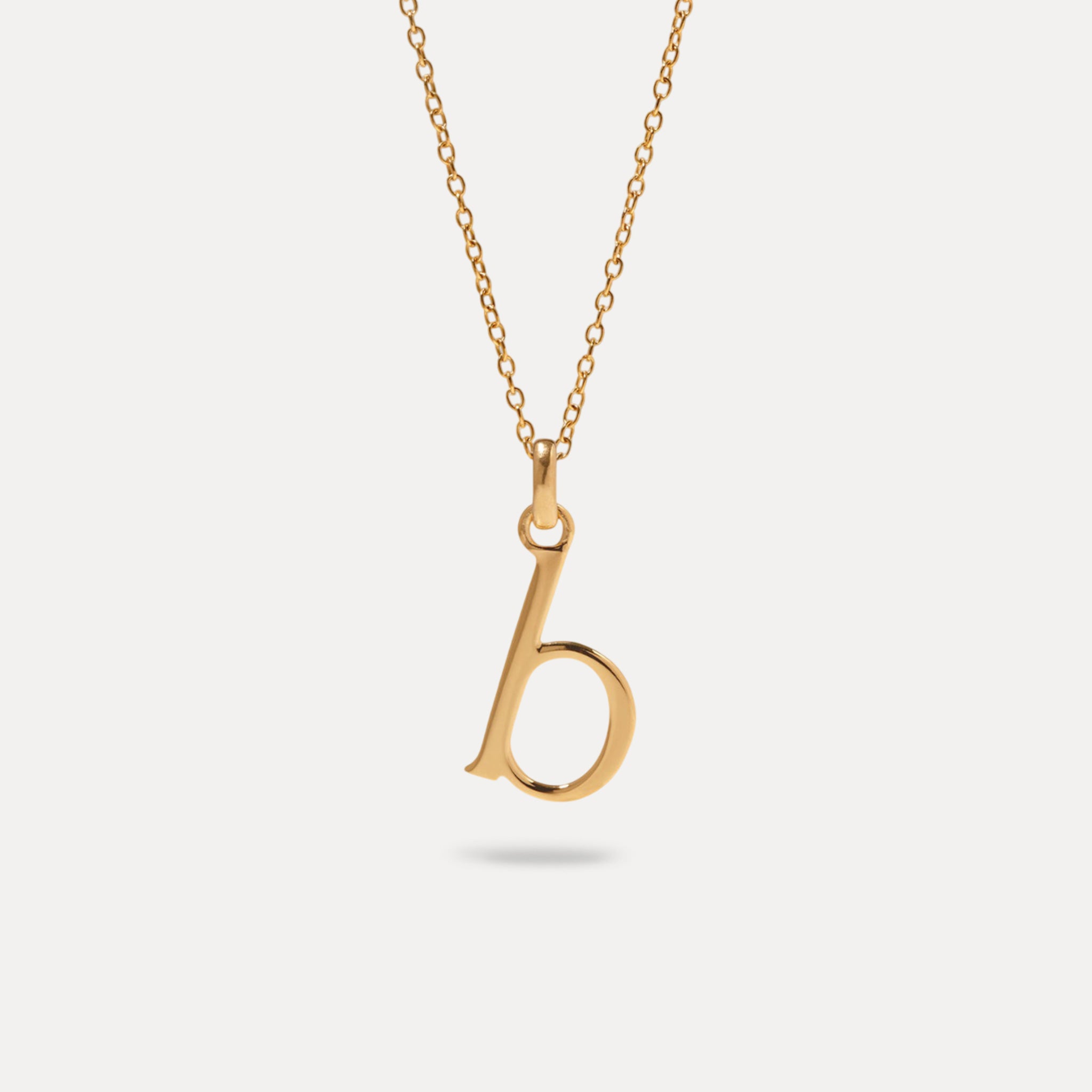 Stilnest Initial Buchstabe Kette 585 Gold 45cm B