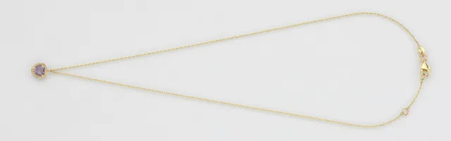 Eugen Rühle Colliers 37.3632 Collier Ankerkette Herz Amethyst 585 Gelbgold