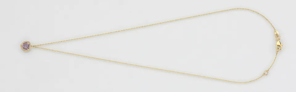 Eugen Rühle Colliers 37.3632 Collier Ankerkette Herz Amethyst 585 Gelbgold