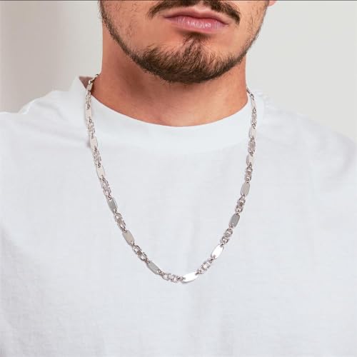 JEWLIX Panzerketten Plattenkette Silber Herren rhodiniert