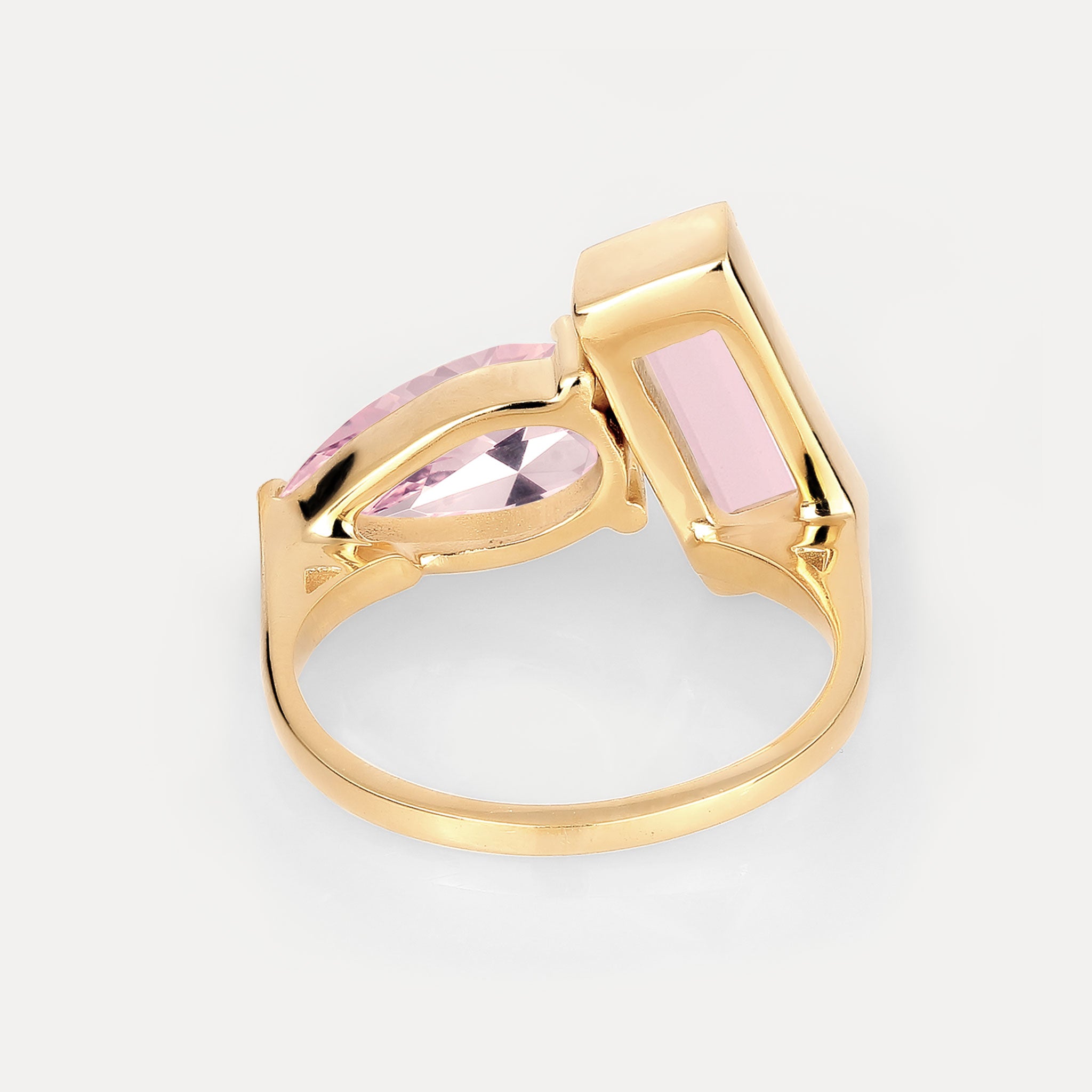 Stilnest Balance Ring Rosenquarz 24k Gold Vermeil Gr. 56