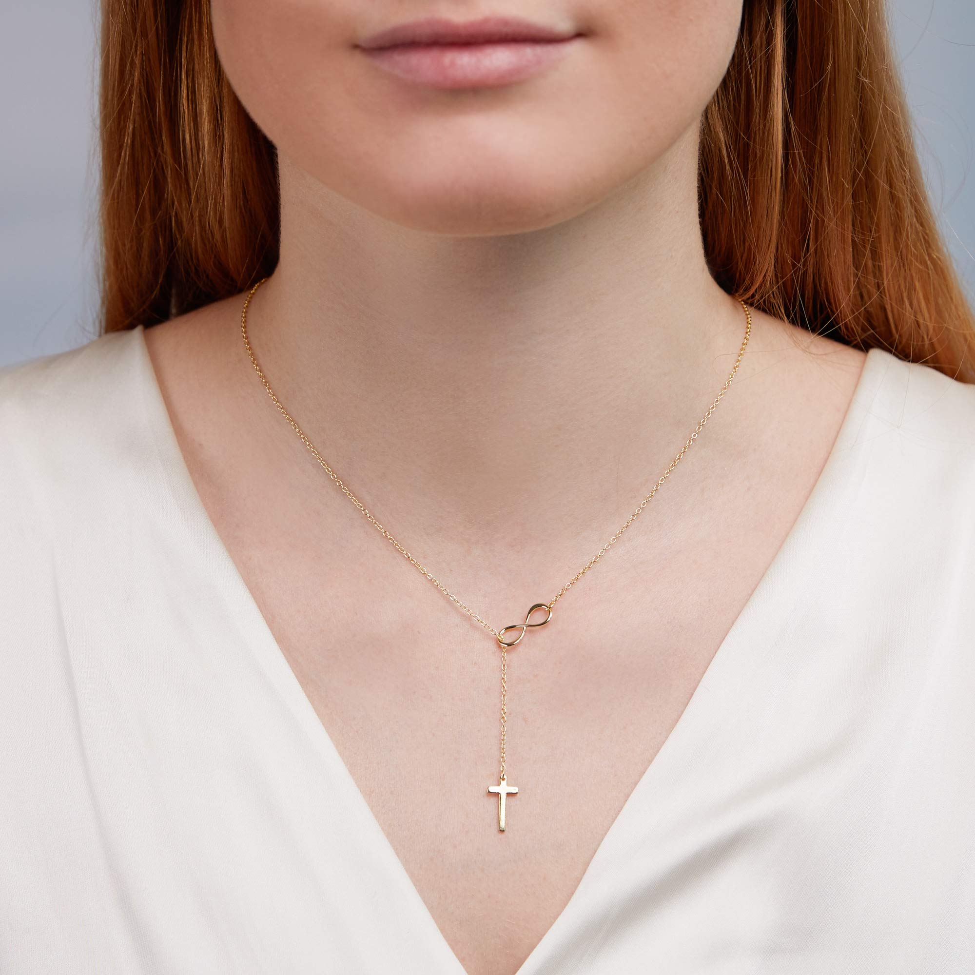 JEWLIX Infinity Kreuz Y-Kette 925 Silber Anhänger