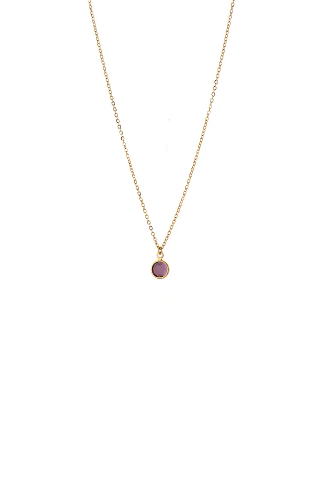 Joy by Corrine Smith Februar Amethyst Halskette Gold 0,6cm