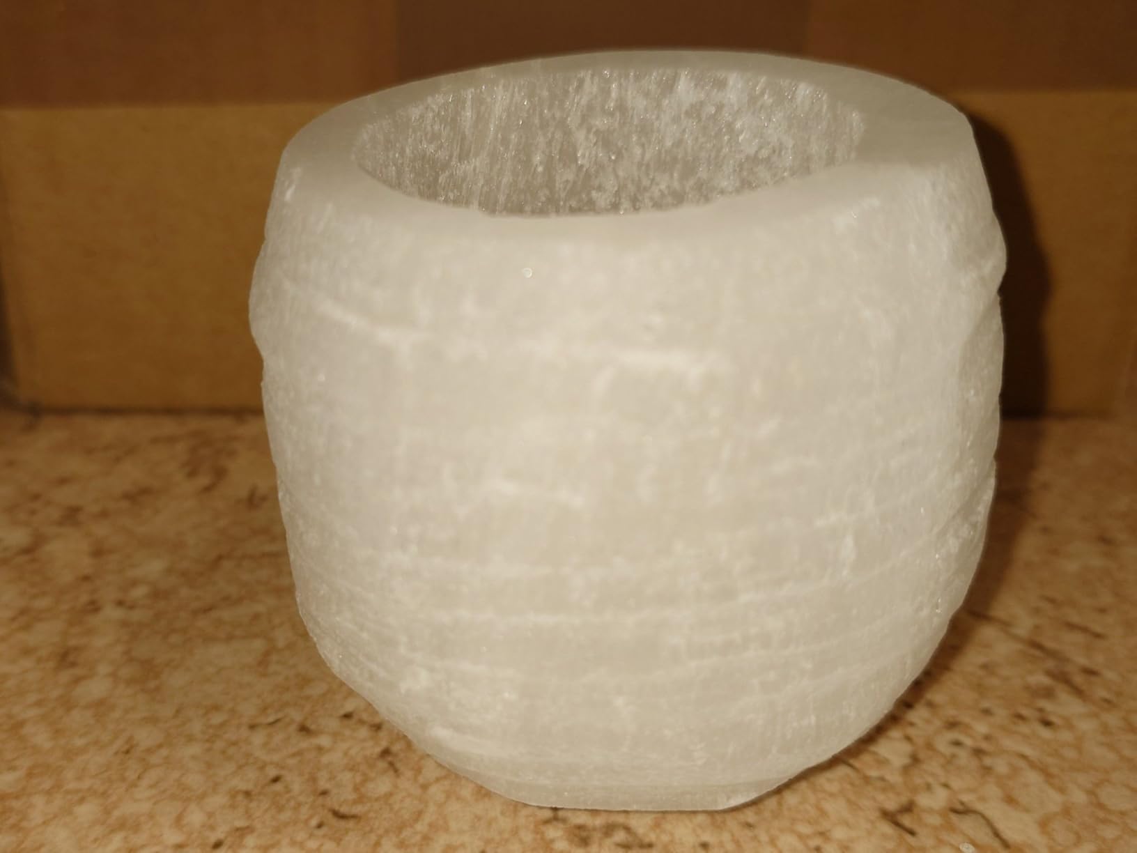 NKlaus Healing Crystals Selenit Teelichthalter rund 6cm 1 Stück