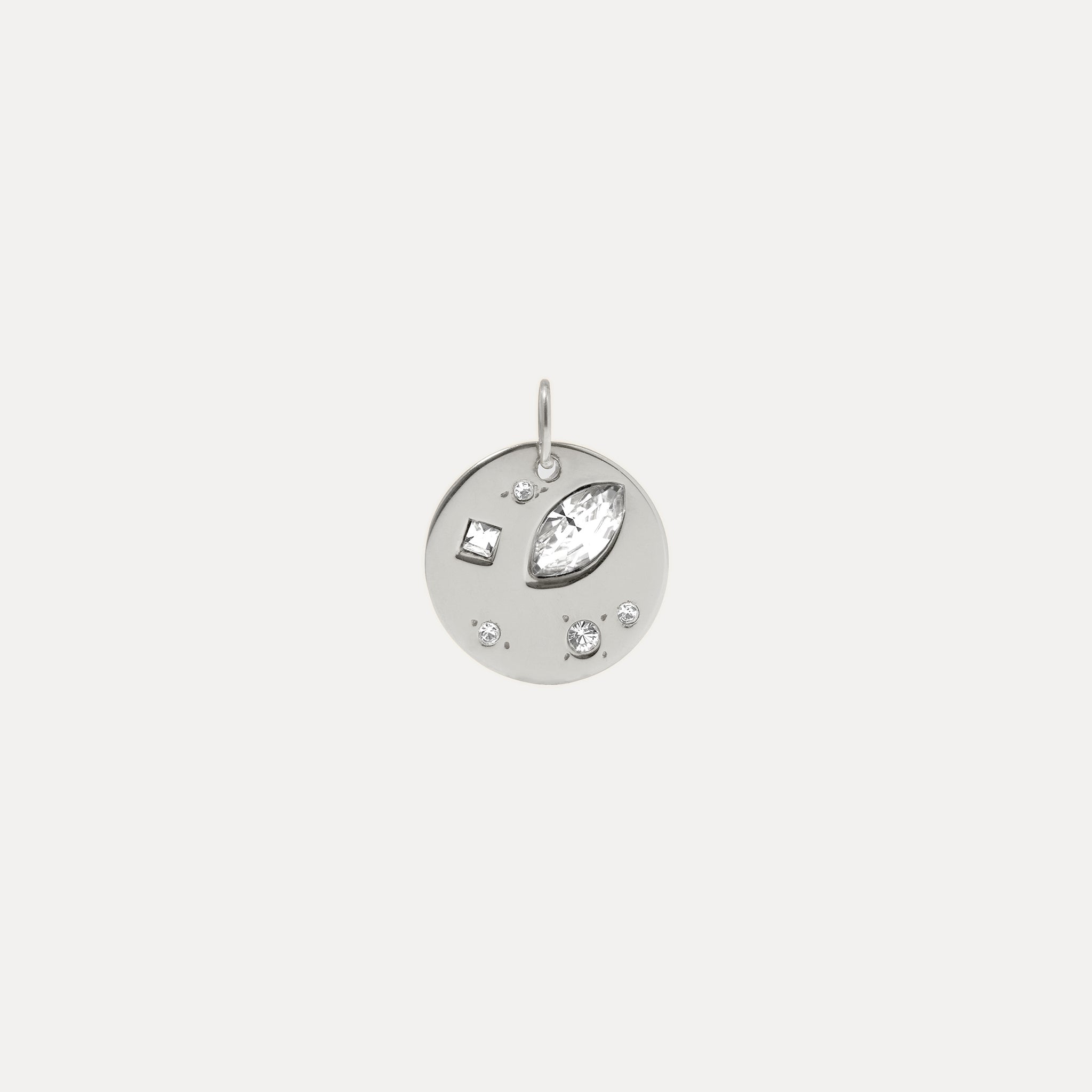 Stilnest Myriad Anhänger weiße Kristalle Gold Pendant 12mm