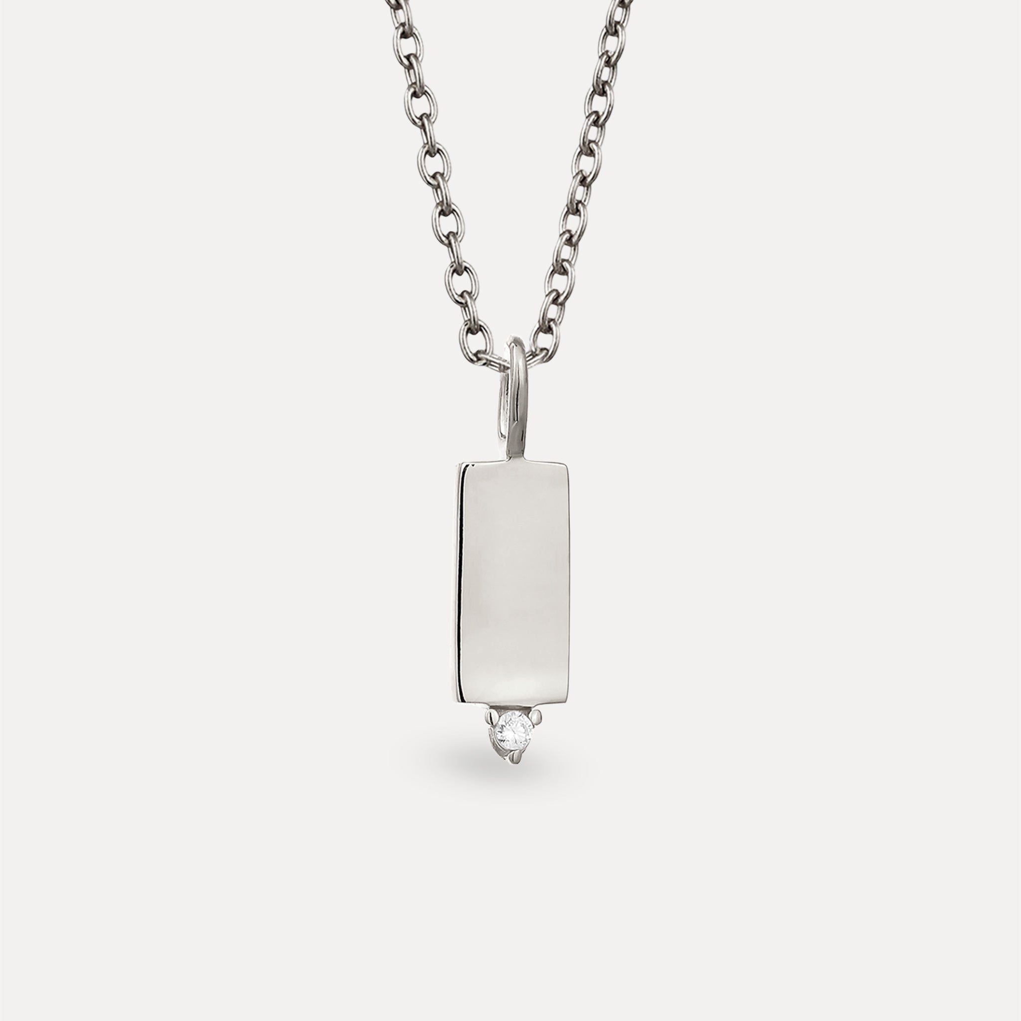 Stilnest Saphir Brick Tag Anhänger 24k Gold Vermeil eckig