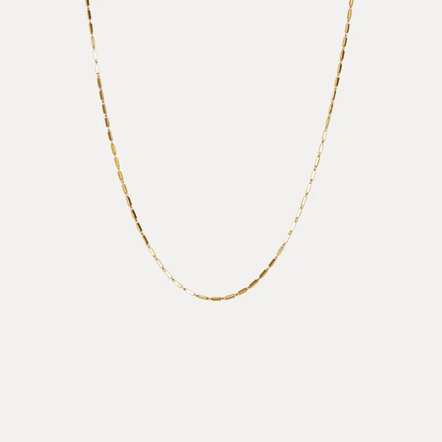 Stilnest Brick Kette Gold Vermeil Gliederkette 45cm