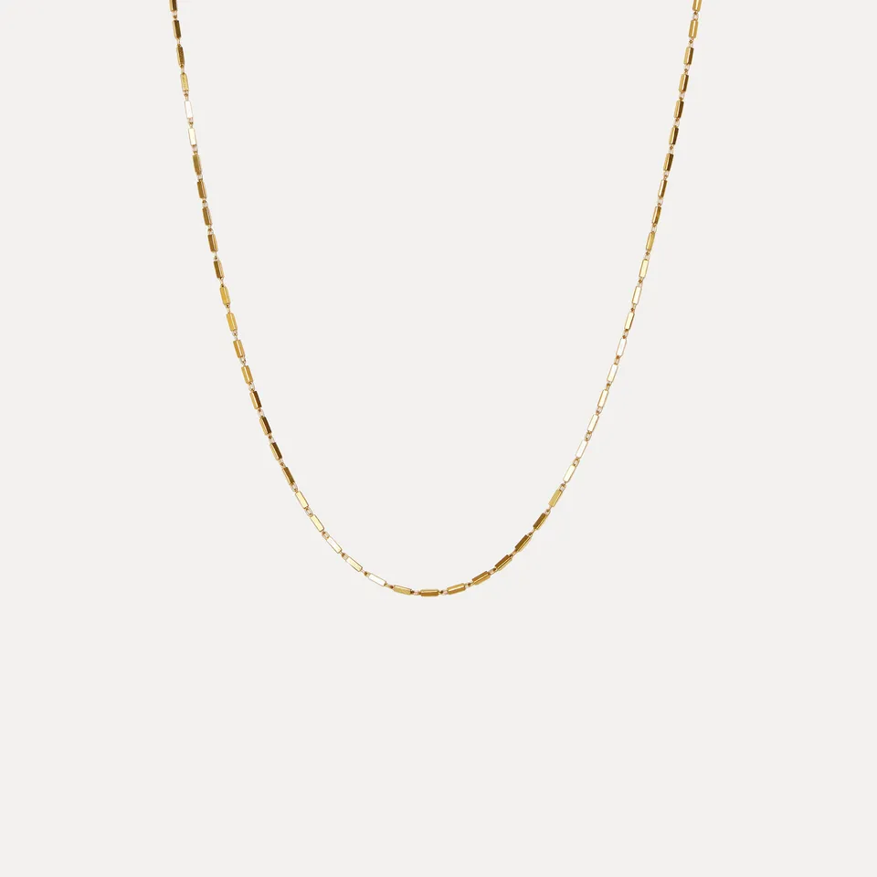 Stilnest Brick Kette Gold Vermeil Gliederkette 45cm