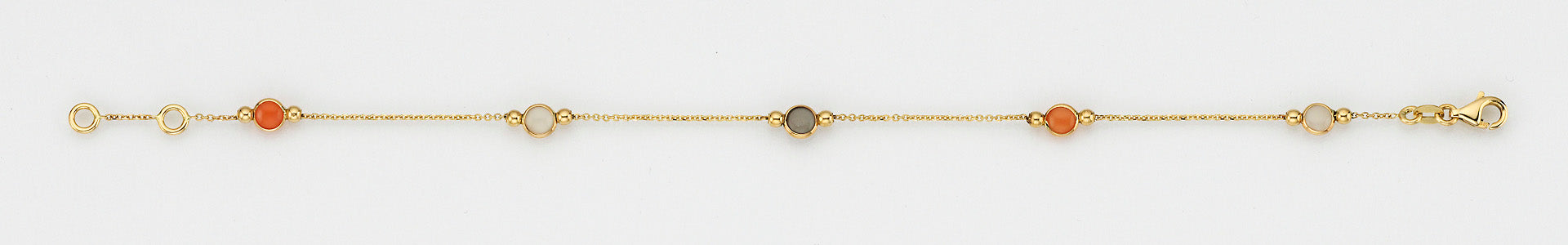 Eugen Rühle Armband Mondstein Armband 750 Gold orange