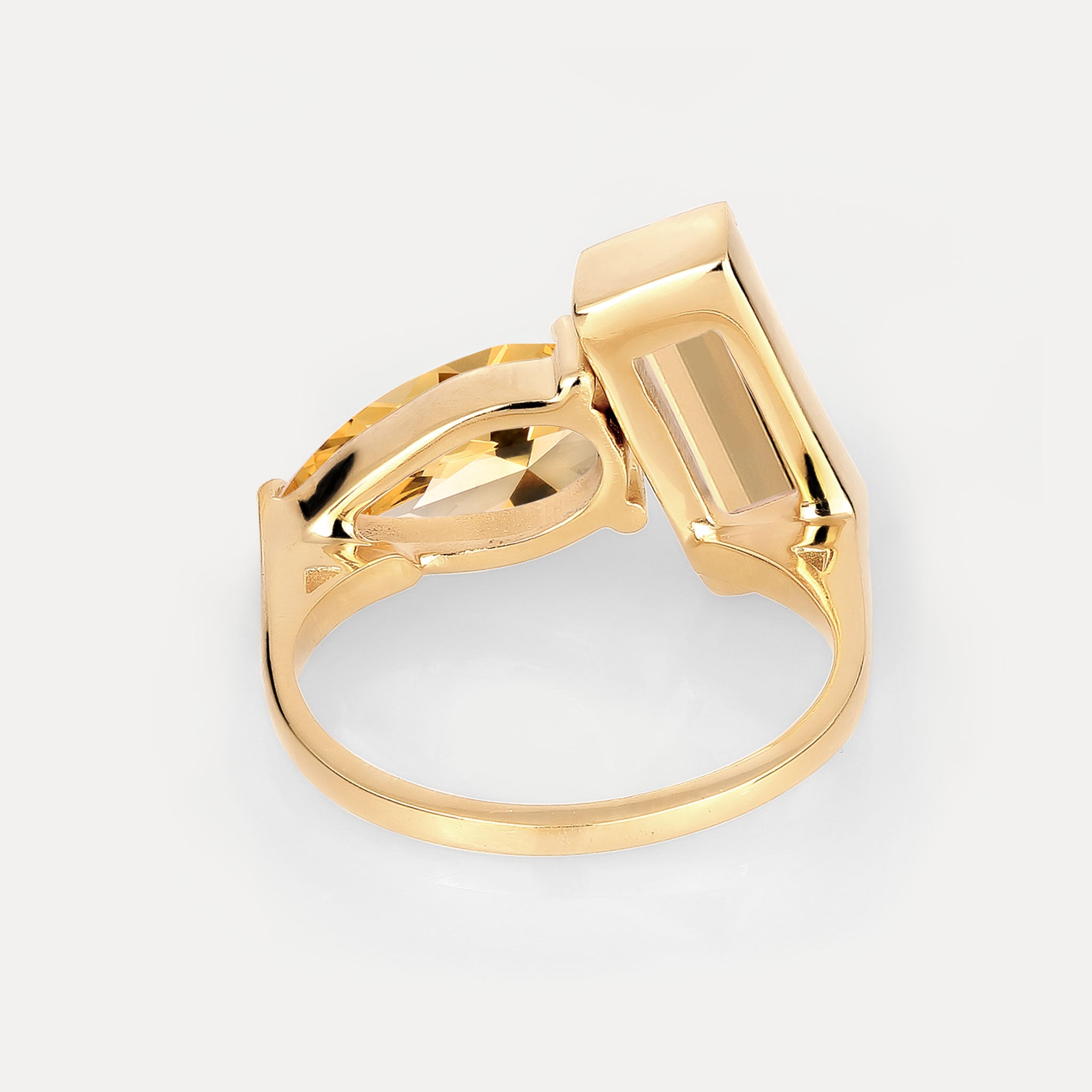 Stilnest Citrin Balance Ring Edelsteinring Gold Vermeil 52