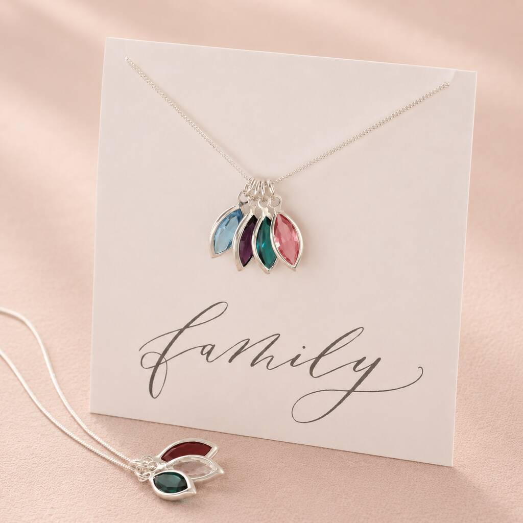 Joy by Corrine Smith Family Marquise Geburtsstein Halskette Silber