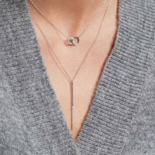 JEWLIX Ketten mit Anhänger SN0360 Halskette Silber mit Zirkonia