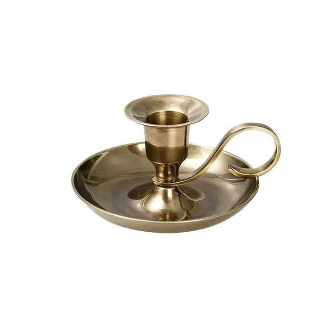 NKlaus Candle Holder Handleuchter Klassik Messing Gold Antik