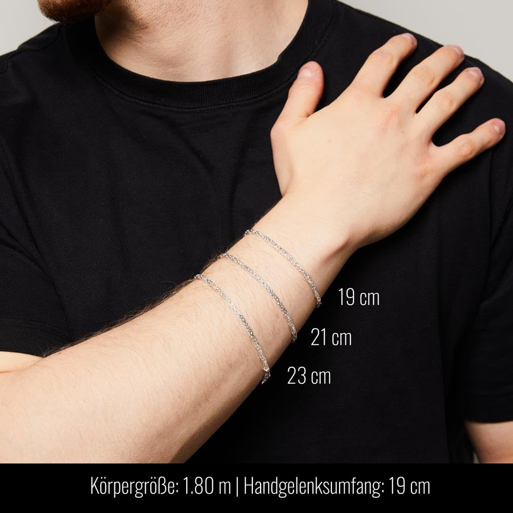 JEWLIX Königsarmbänder Silberarmband 925 2,5mm 21cm