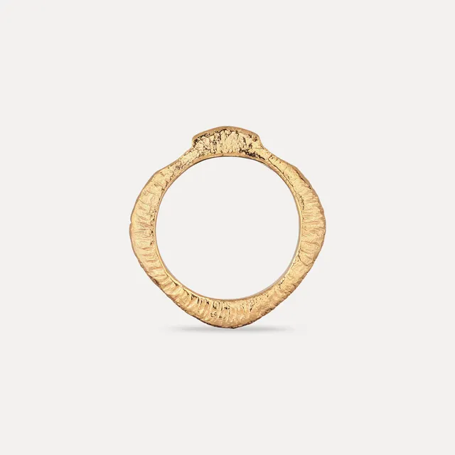 Stilnest Rings Contour Ring Anhänger Antique Gold Vermeil