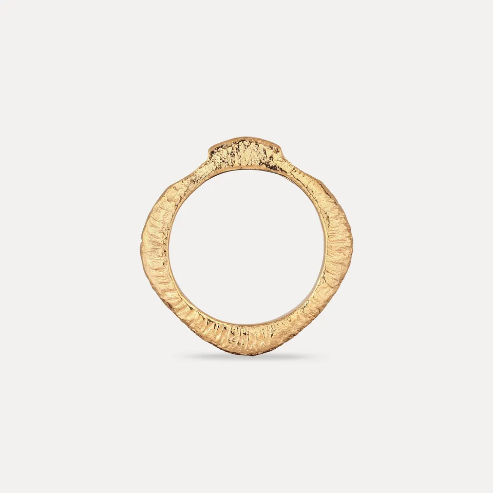 Stilnest Rings Contour Ring Anhänger Antique Gold Vermeil