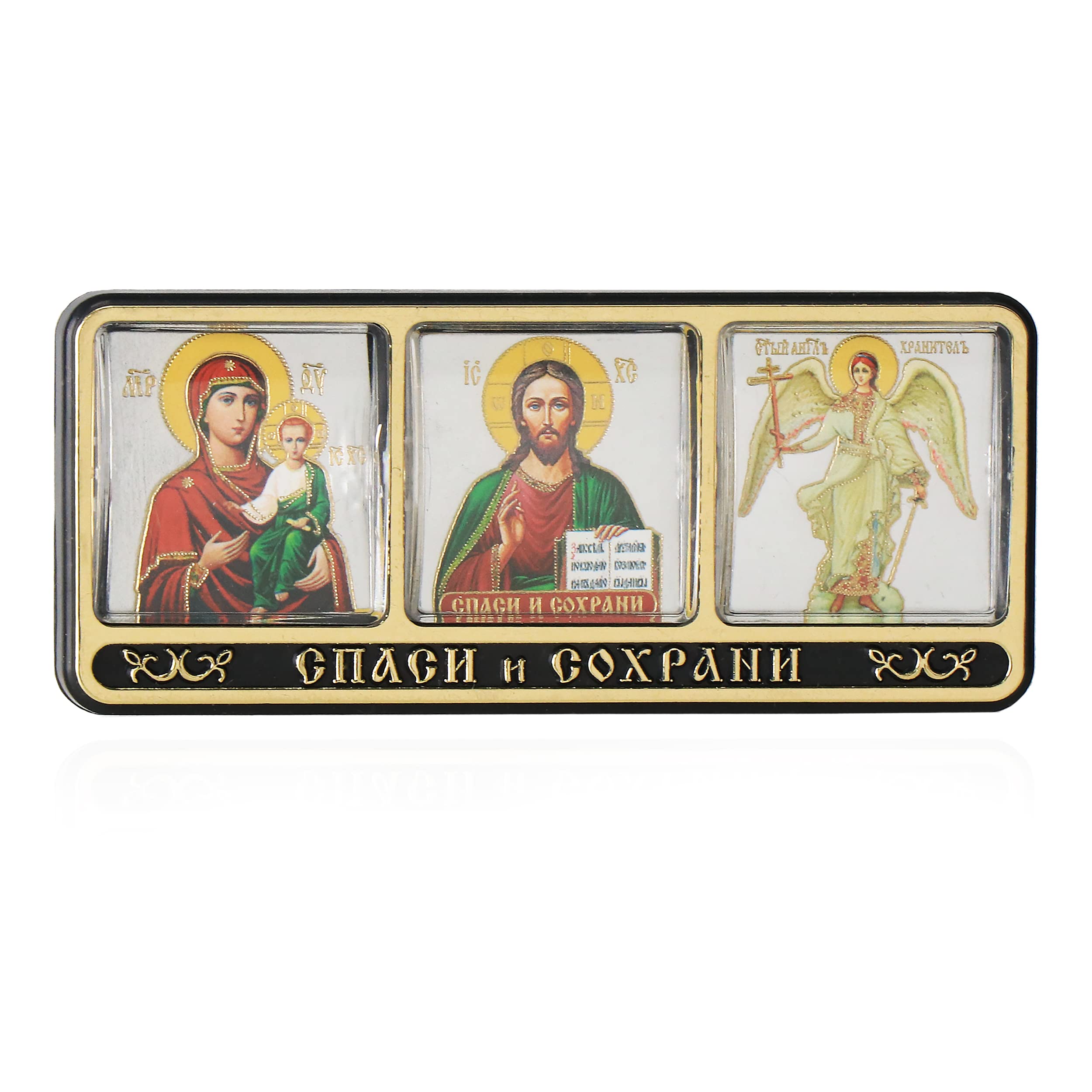 NKlaus Auto-Triptychon 11329 Kunststoff Ikone 11 cm