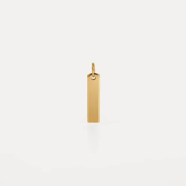 Stilnest Engravable Bar Anhänger 15x4 mm 24k Vermeil gravierbar