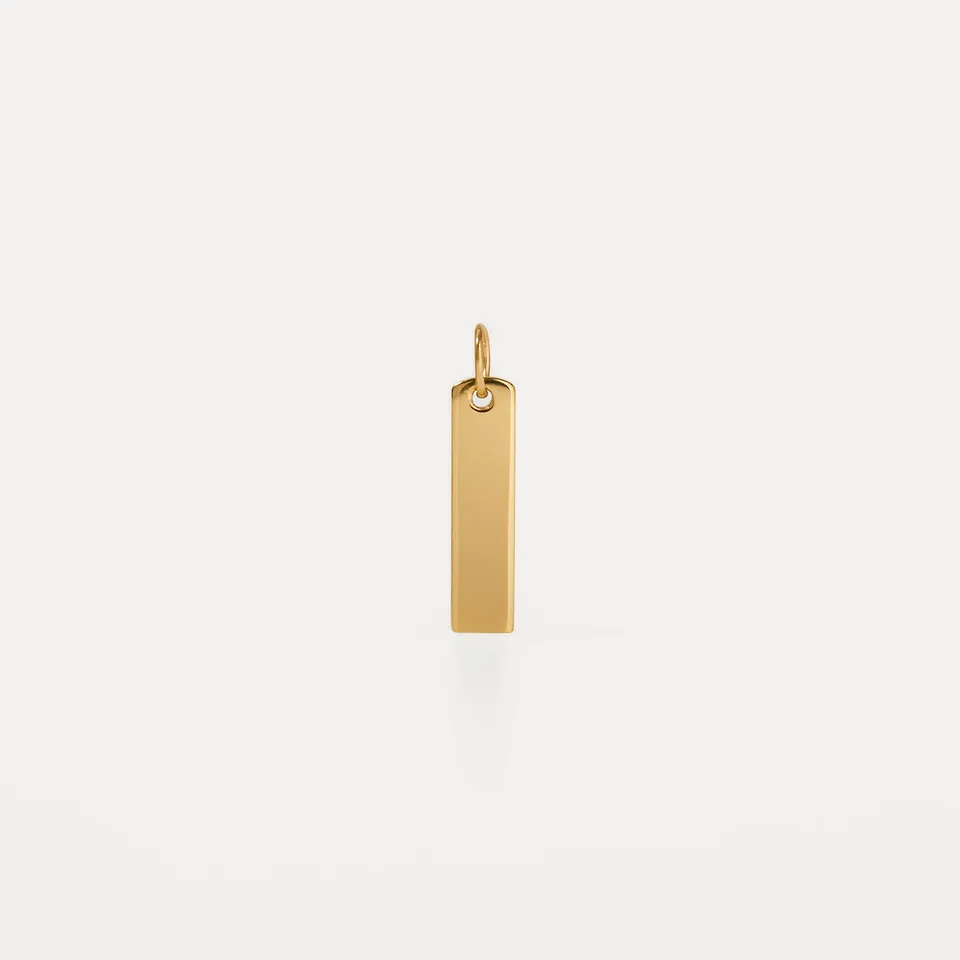 Stilnest Engravable Bar Anhänger 15x4 mm 24k Vermeil gravierbar