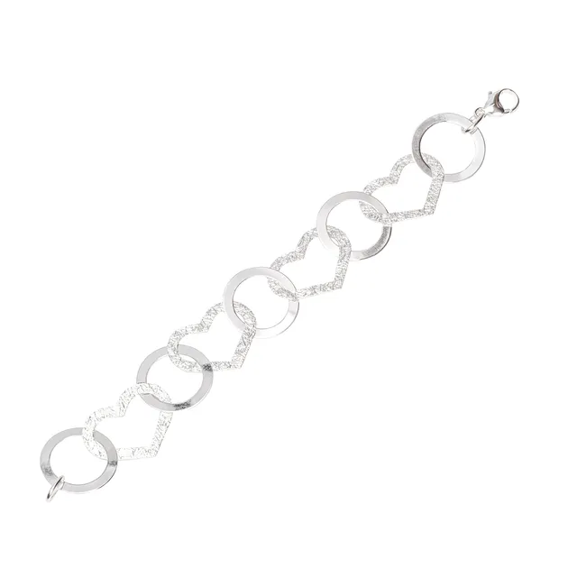 NKlaus Luna Armband Silber 925 Herz Kreis 20cm Damen