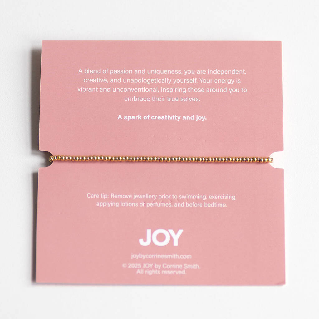 Joy by Corrine Smith Magenta Aura Harmony Armband Gold Magenta