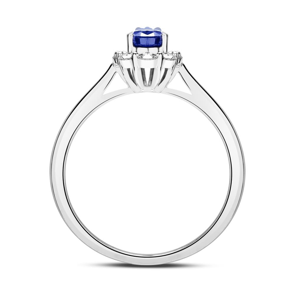 JEWLIX Saphirring 585 Weißgold Diamanten Ring 0,62 ct