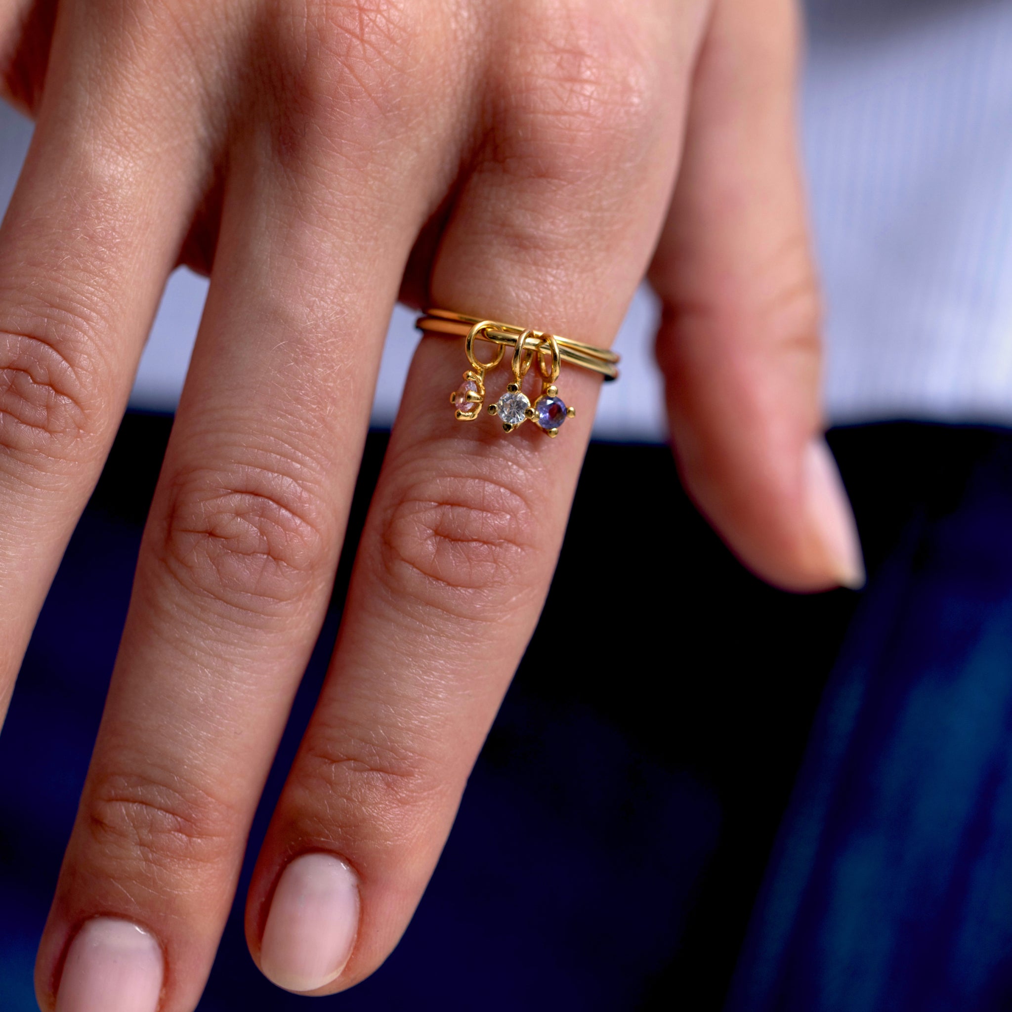 Stilnest Charm Ring 24k Gold Vermeil Gr. 52 Stacking