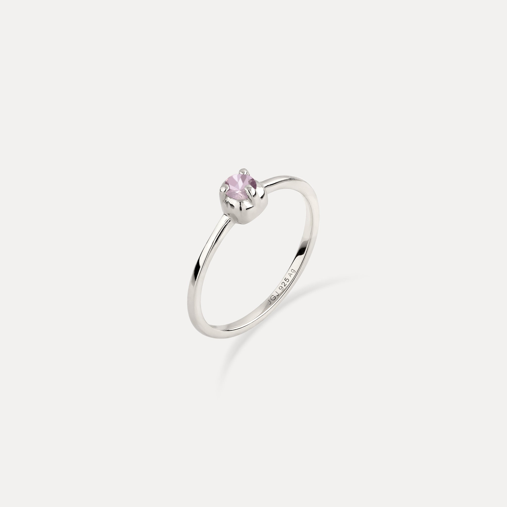 Stilnest Mini Birthstone Ring 925 Silber Geburtsstein Solitär