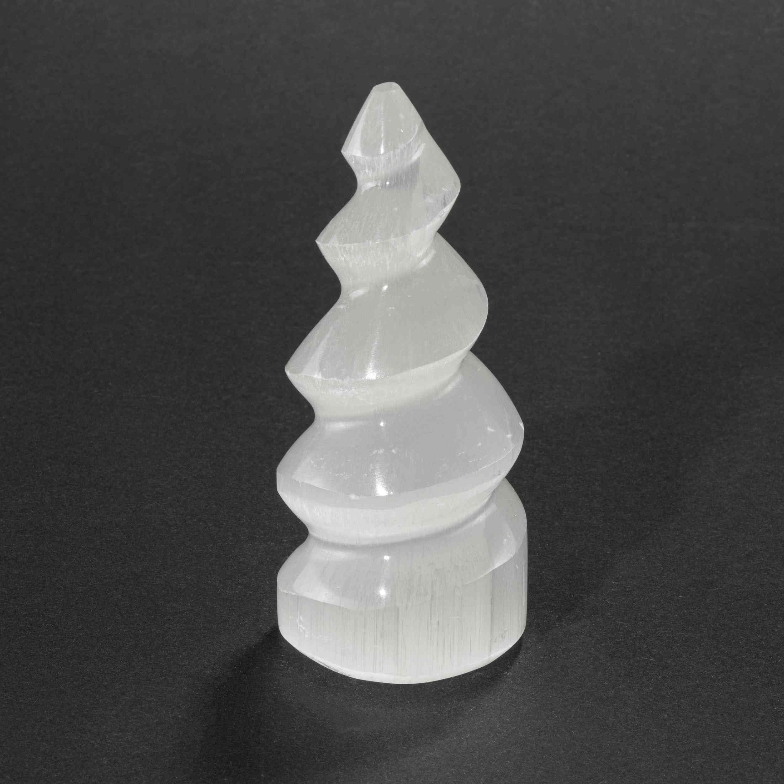 NKlaus Healing Crystals Selenit Spiral-Turm 10 cm Heilstein