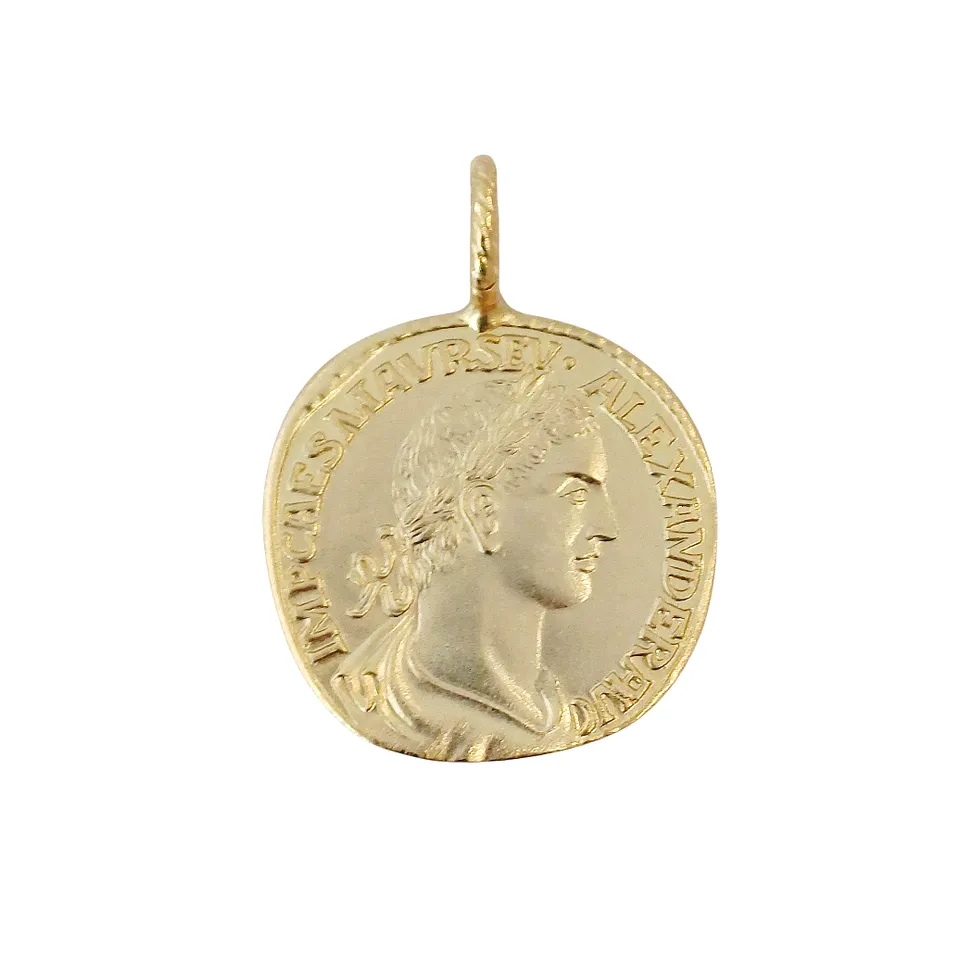 Alevá Bijoux Moneta Alexander Münz-Anhänger 18 Karat